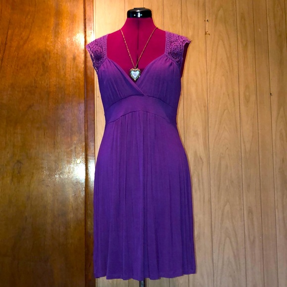 Buffalo David Bitton Dresses & Skirts - Eggplant Purple dress with crochet design on top